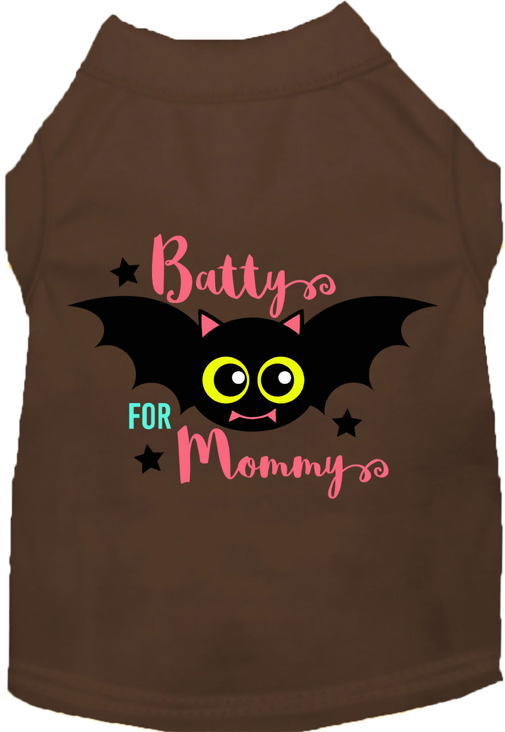 Brown Batty for Mommy pet shirt with bat design