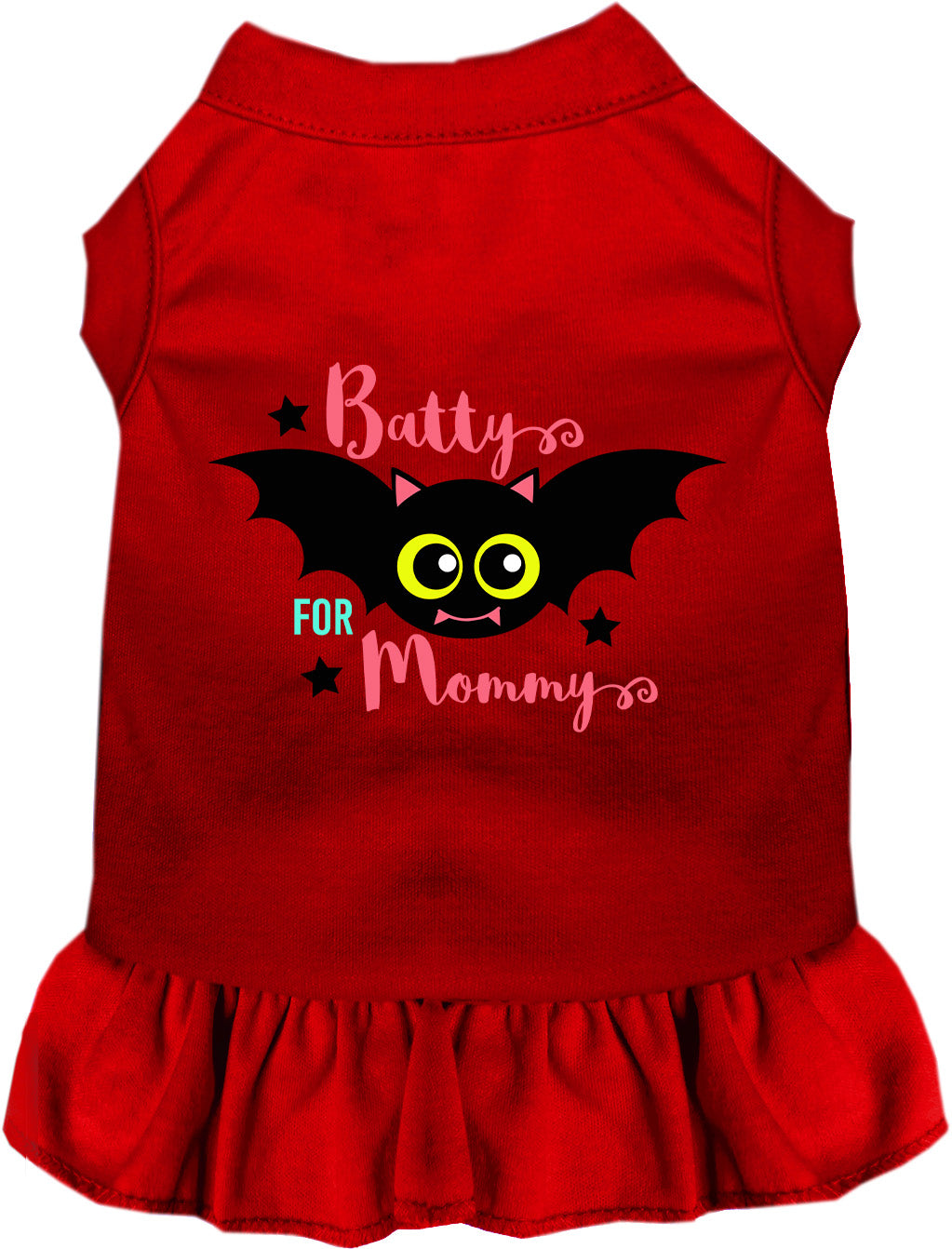 Red Batty for Mommy pet dress with bat design