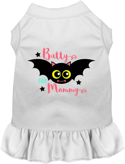 White Batty for Mommy pet dress with bat design