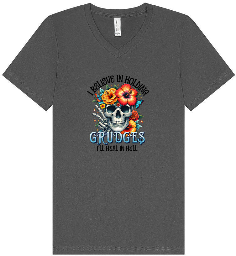 Grudges Skull Unisex V-Neck Shirt