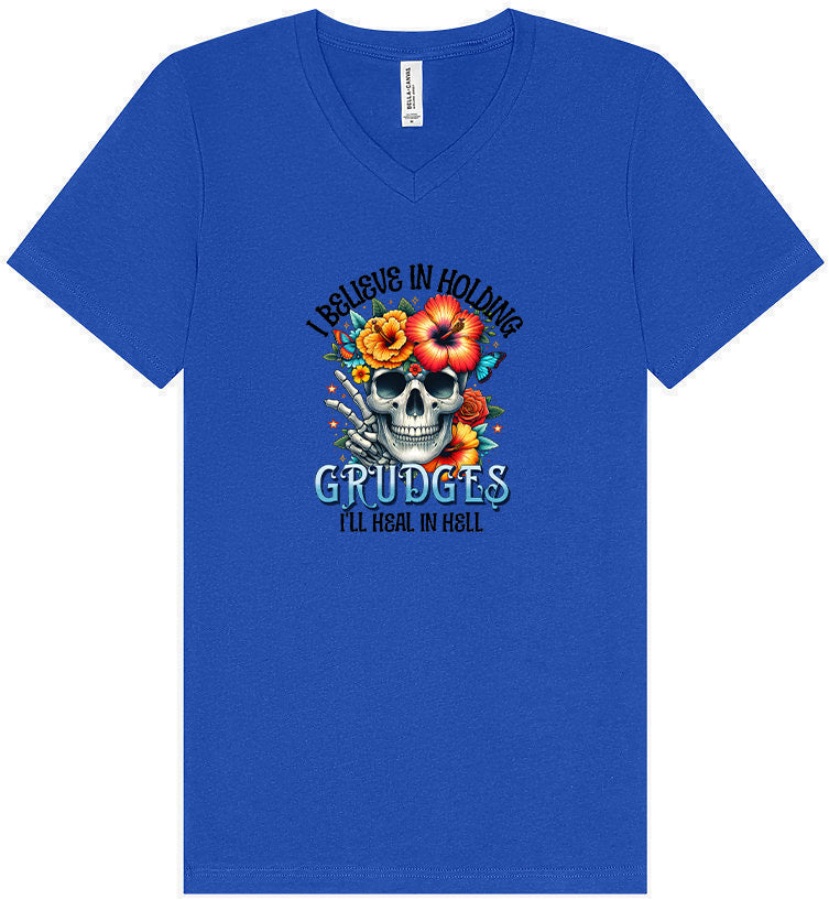 Grudges Skull Unisex V-Neck Shirt