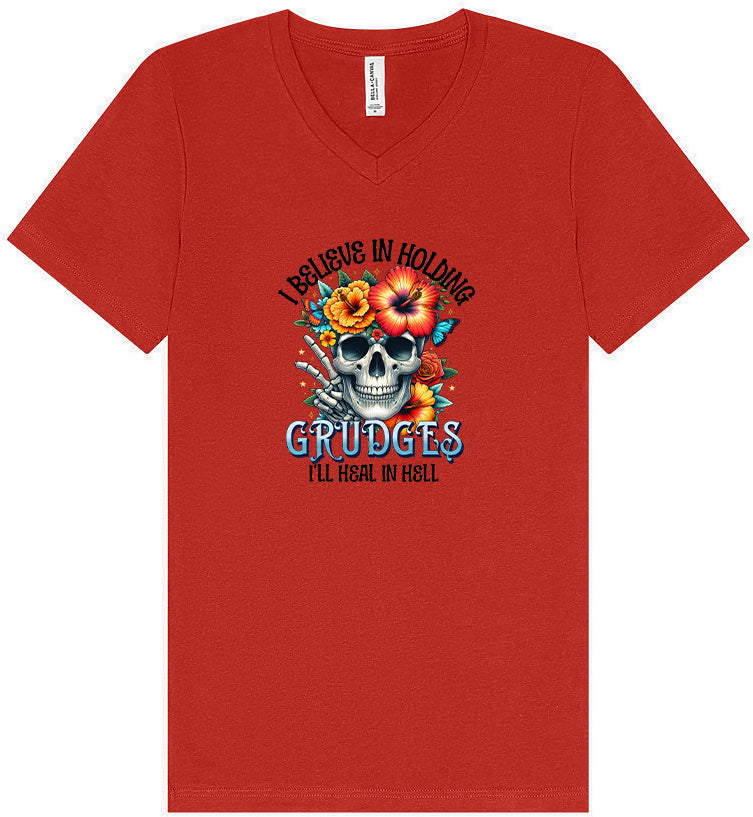 Grudges Skull Unisex V-Neck Shirt