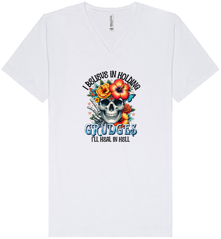 Grudges Skull Unisex V-Neck Shirt