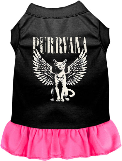 Black Purrvana pet dress with pink skirt