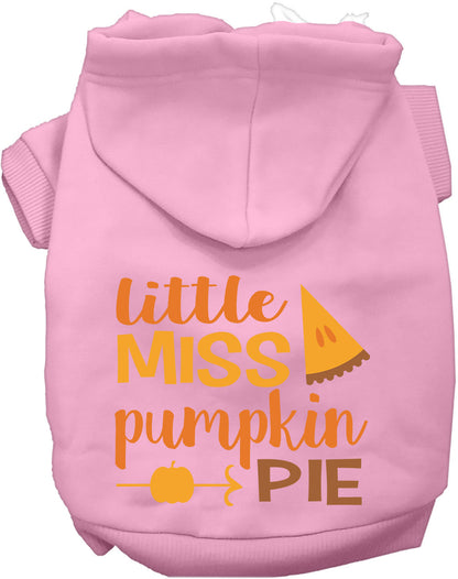 Light pink Little Miss Pumpkin Pie pet hoodie