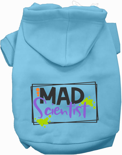 Blue Mad Scientist pet costume hoodie