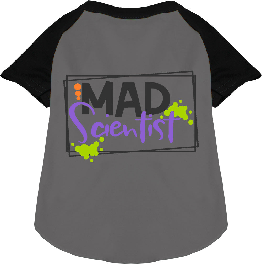 Black Mad Scientist Pet Raglan Shirt