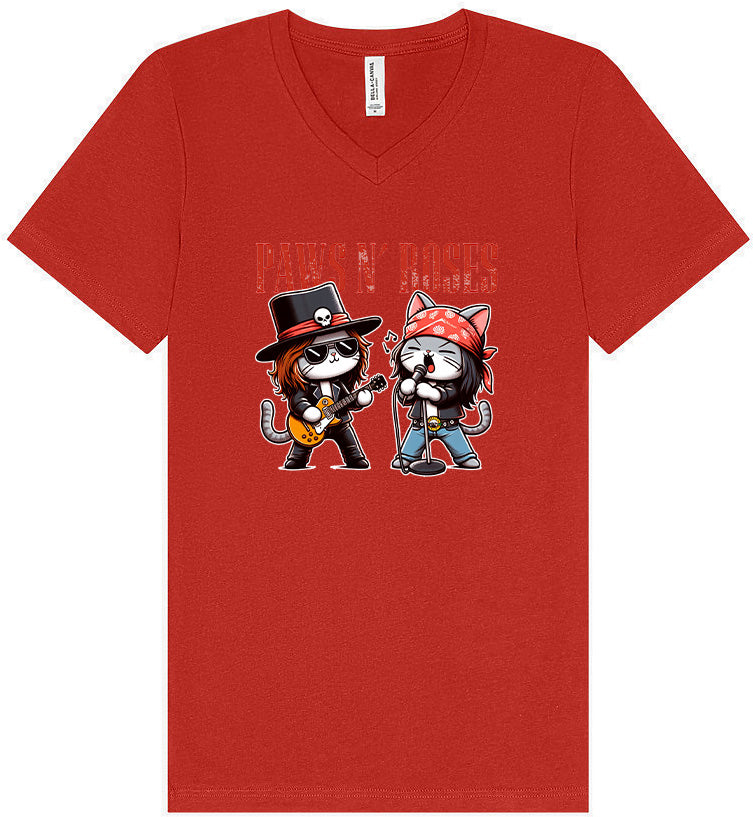 Paws N' Roses Unisex V-Neck Shirt