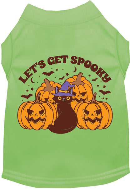 Green Get Spooky pet shirt with Halloween design