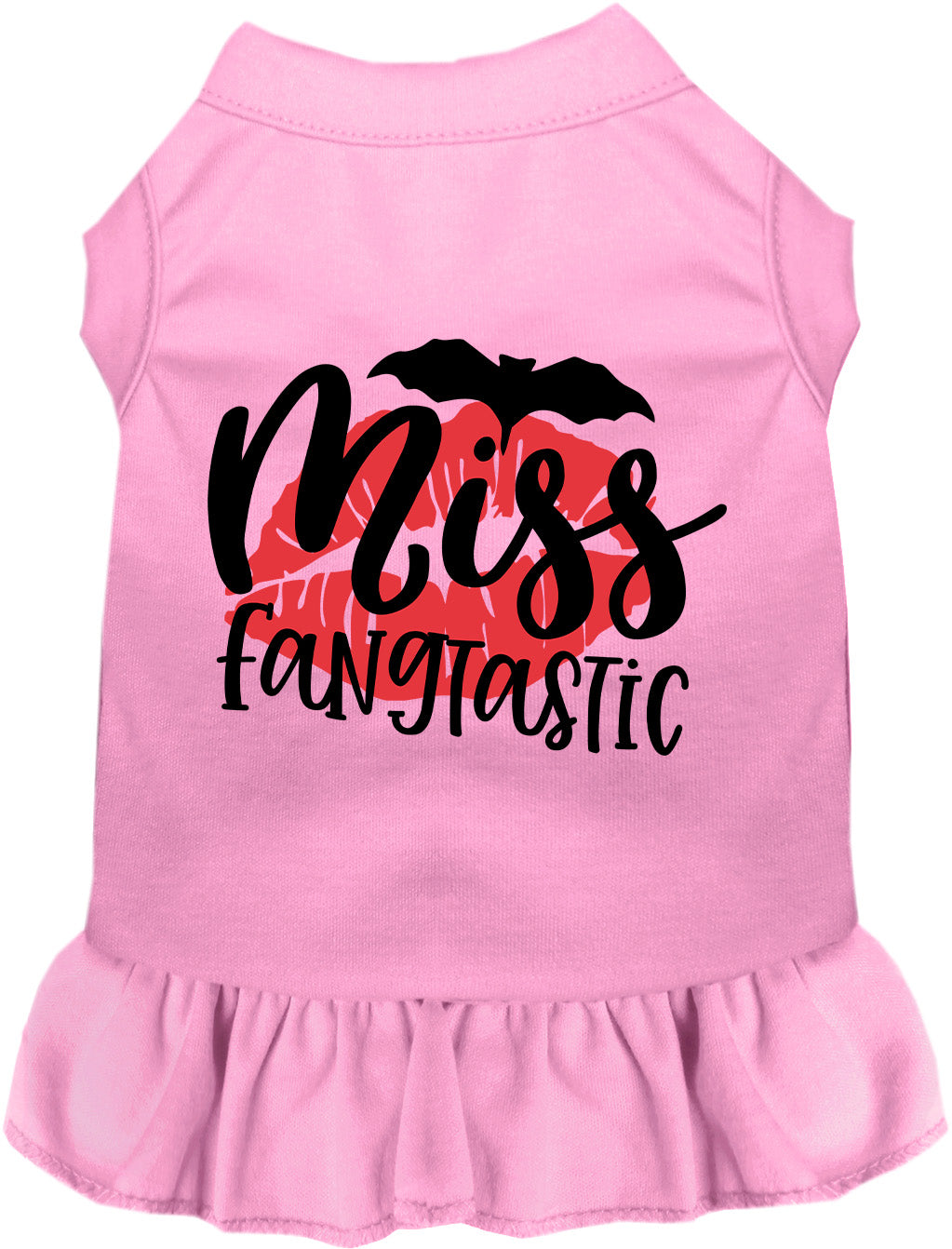 Light pink Miss Fangtastic pet dress with ruffled skirt