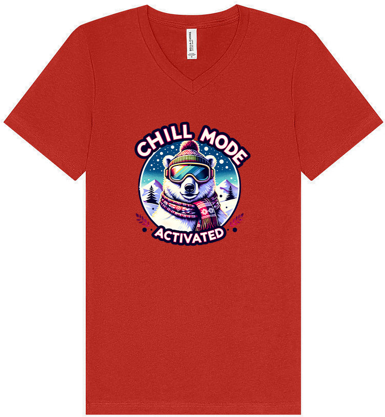 Chill Mode Activated Unisex V-Neck Shirt