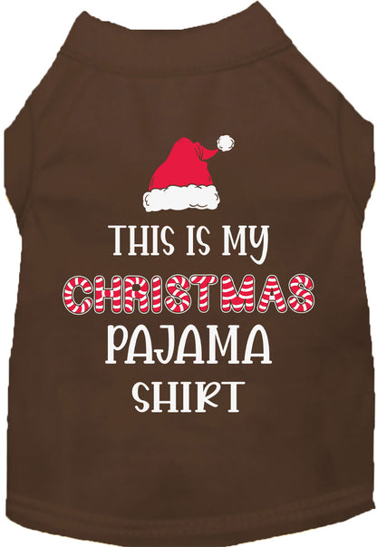 Brown Christmas Pajama Shirt for pets