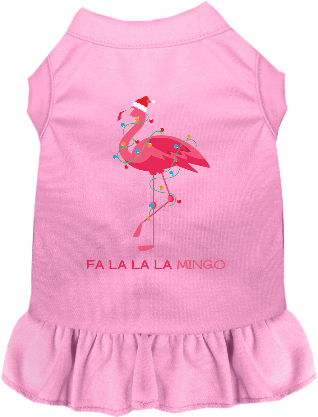 Pink Falalala mingo pet dress with flamingo design