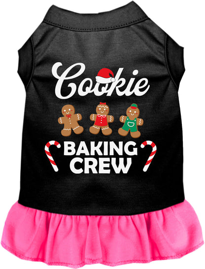 Black pet dress with pink skirt, Cookie Baking Crew design