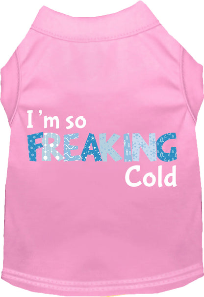 Light pink Freaking Cold pet shirt for dogs