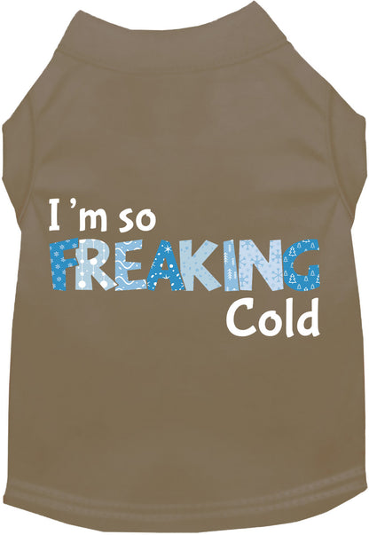 Khaki Freaking Cold pet shirt for dogs