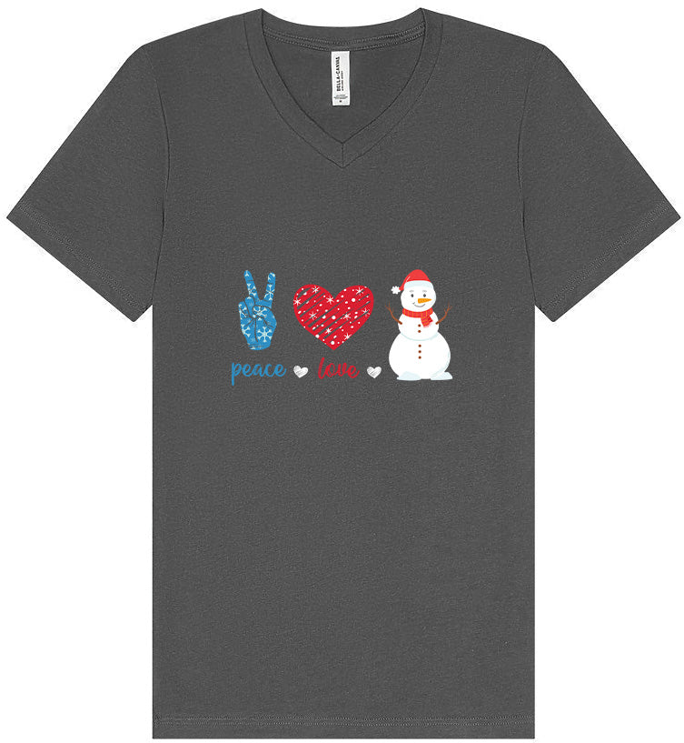 Peace Love and Snow Unisex V-Neck Shirt