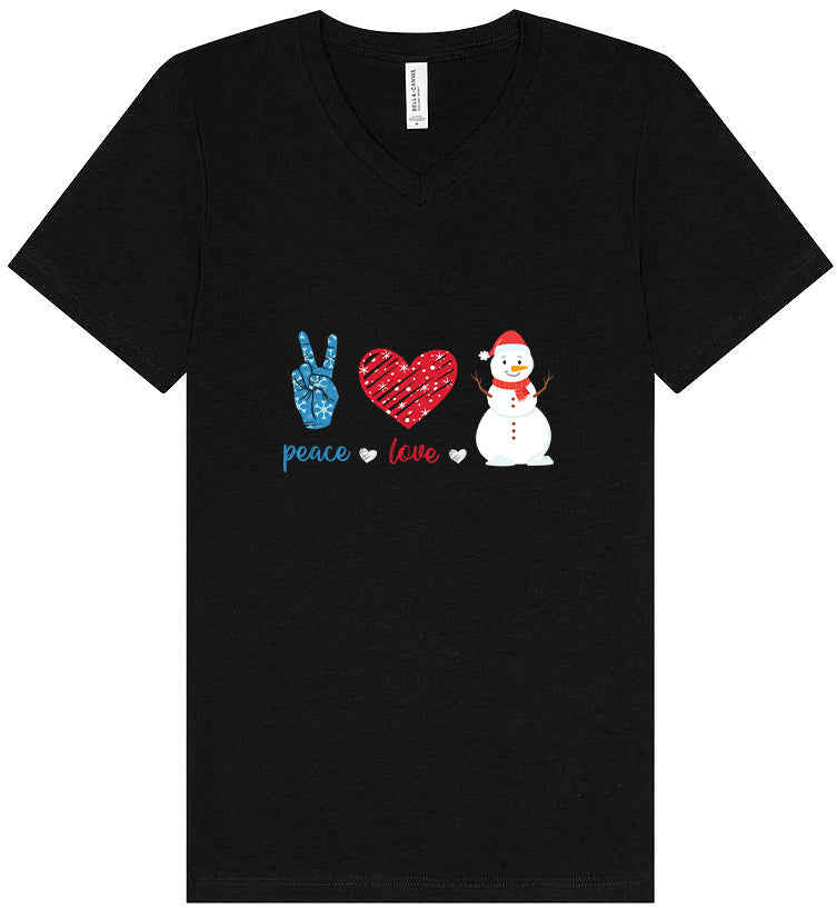 Peace Love and Snow Unisex V-Neck Shirt