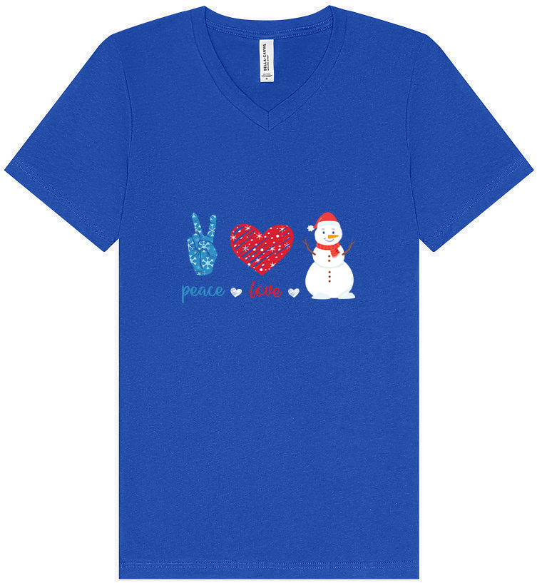 Peace Love and Snow Unisex V-Neck Shirt