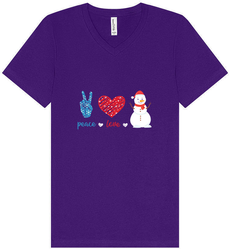 Peace Love and Snow Unisex V-Neck Shirt