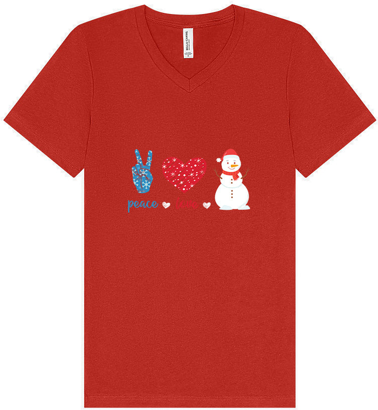 Peace Love and Snow Unisex V-Neck Shirt
