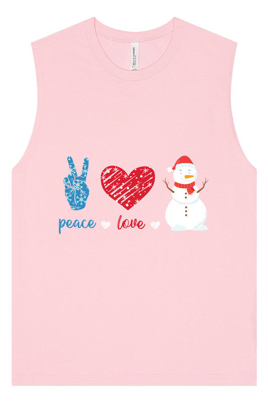 Peace Love and Snow Muscle Tank