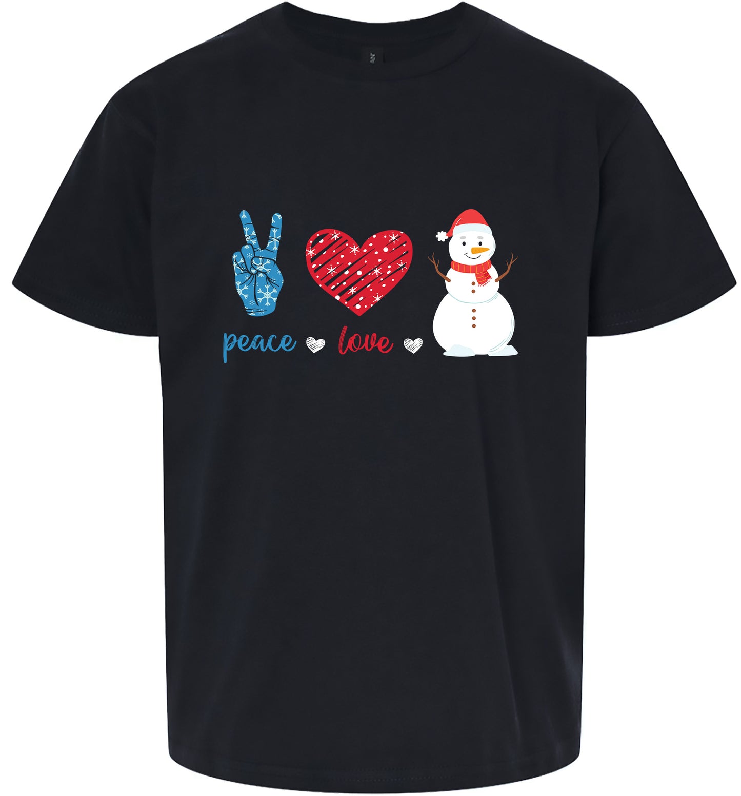 Peace Love and Snow Children's Gildan Soft Shirt