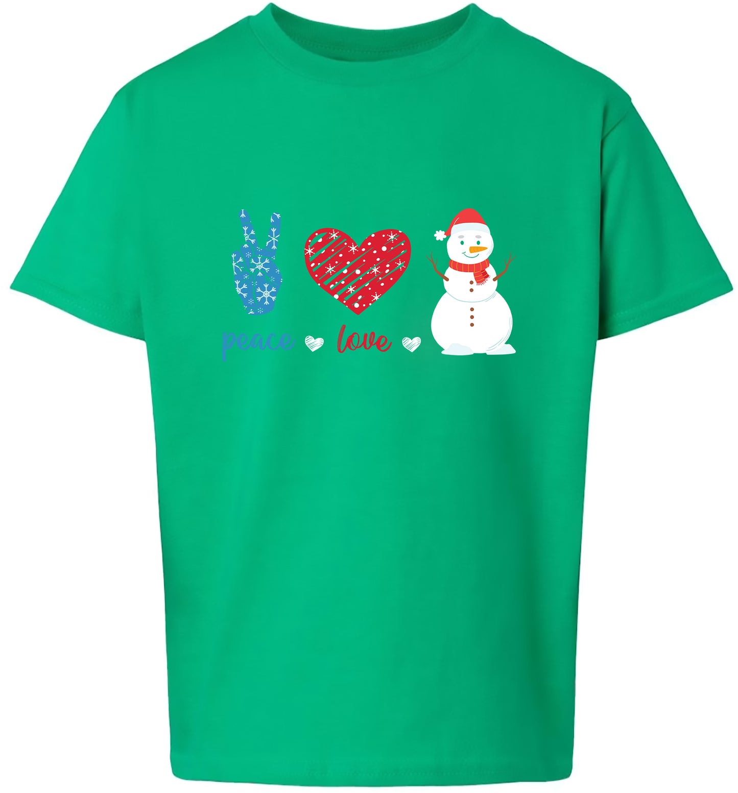 Peace Love and Snow Children's Gildan Soft Shirt