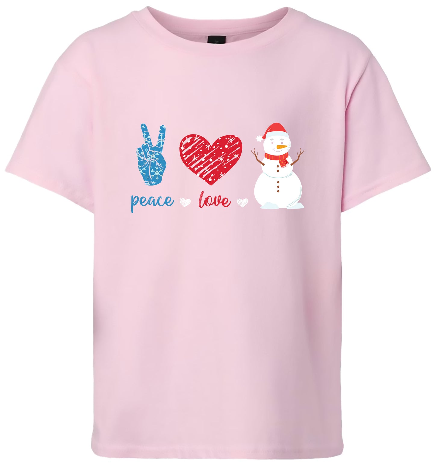 Peace Love and Snow Children's Gildan Soft Shirt