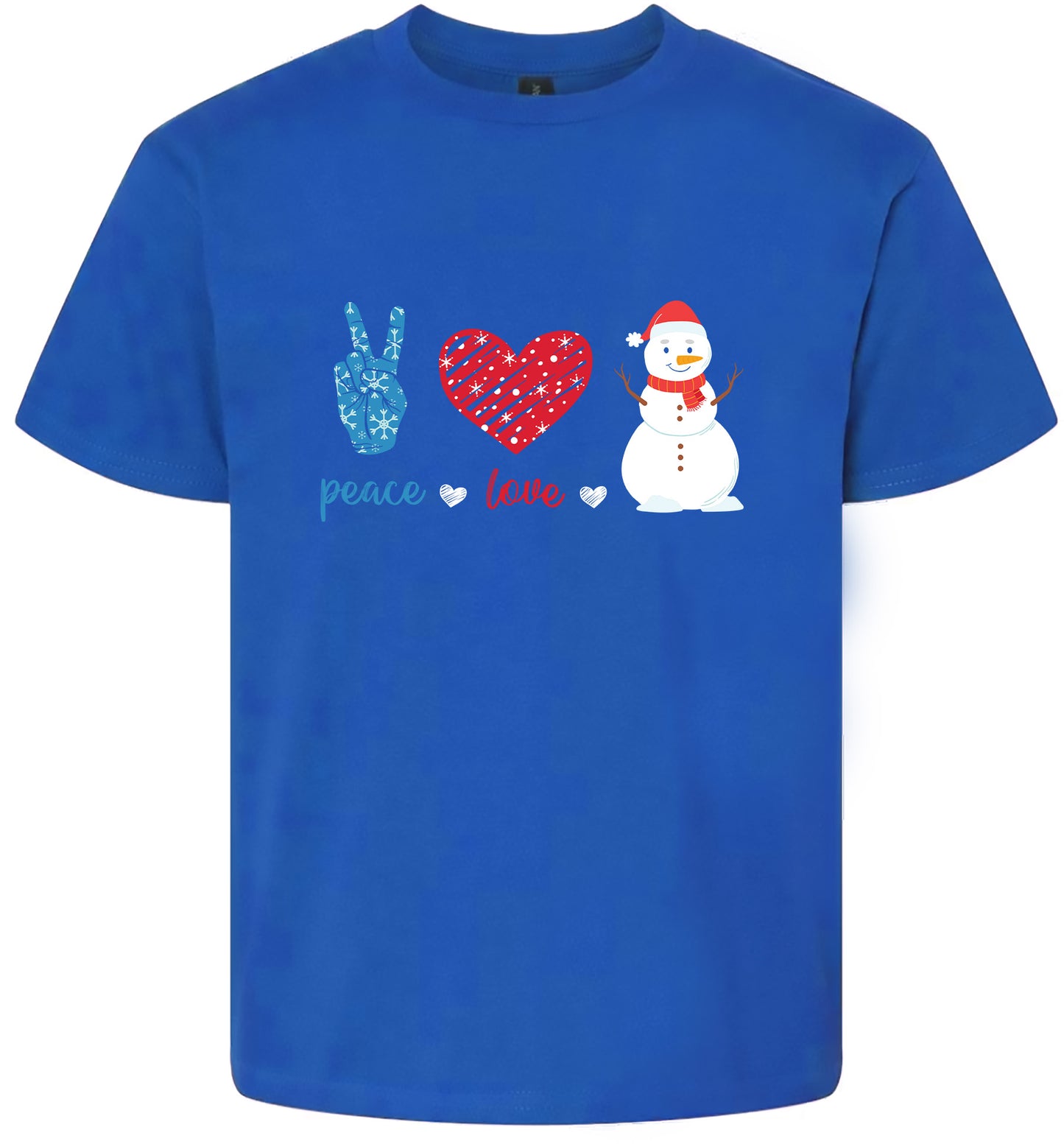 Peace Love and Snow Children's Gildan Soft Shirt