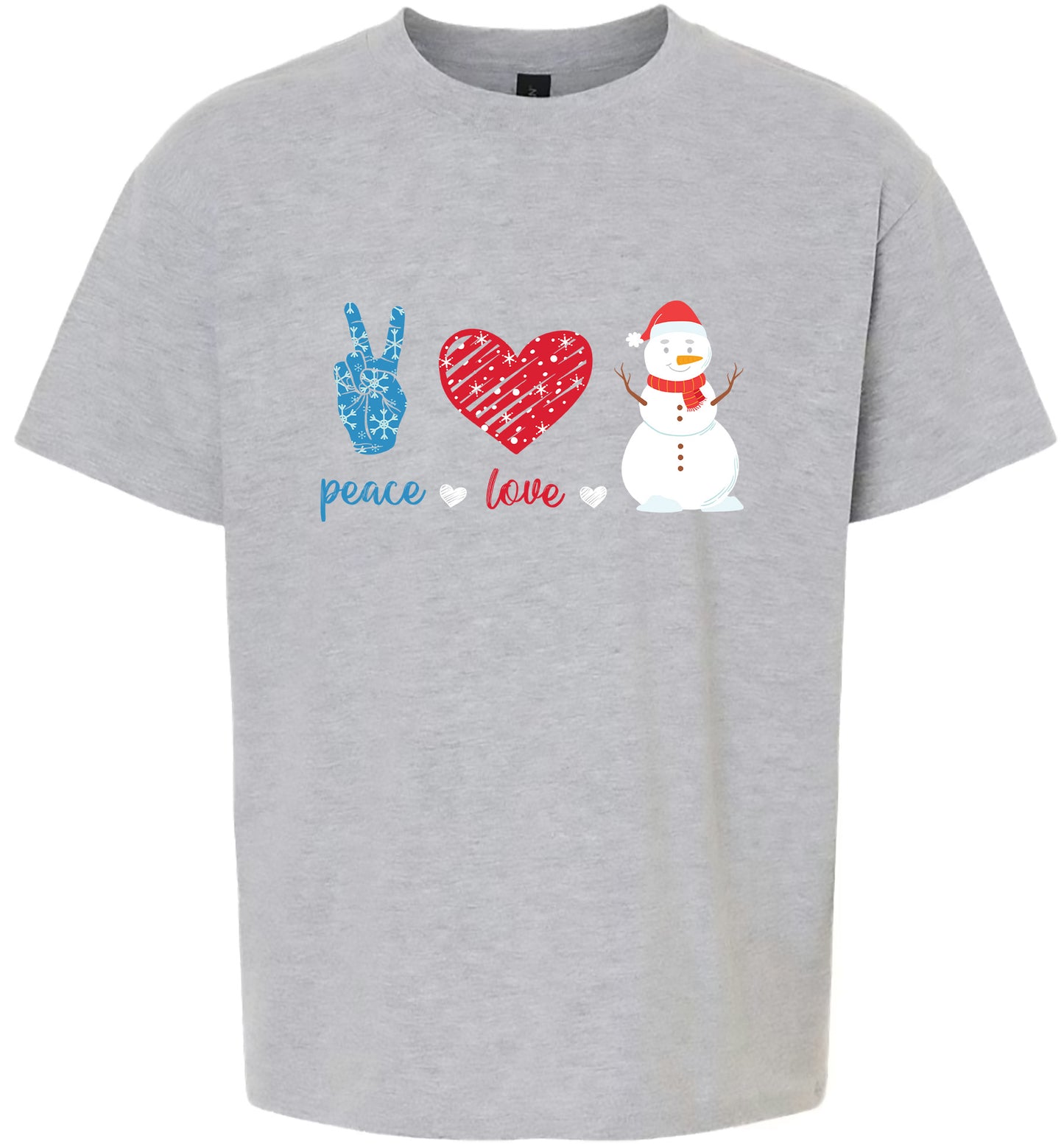 Peace Love and Snow Children's Gildan Soft Shirt