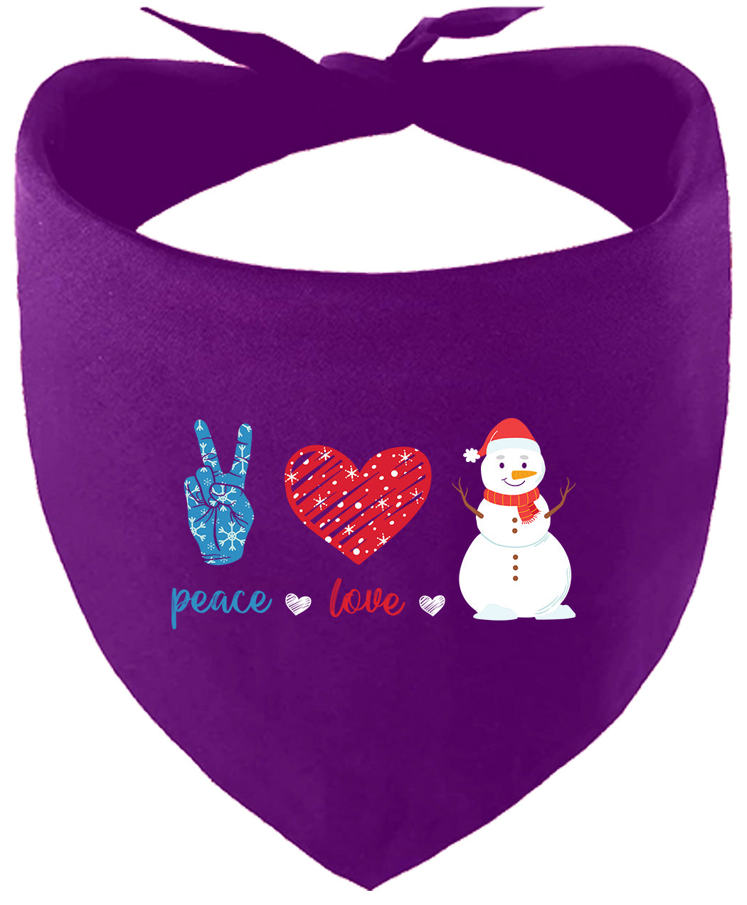 Peace Love and Snow Pet Bandana
