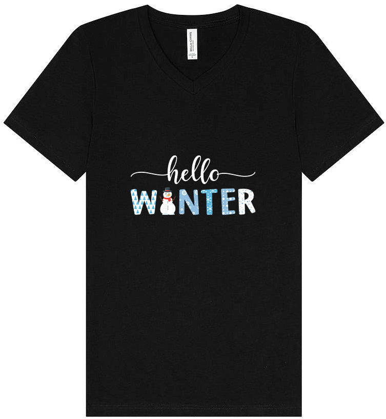 Hello Winter Unisex V-Neck Shirt