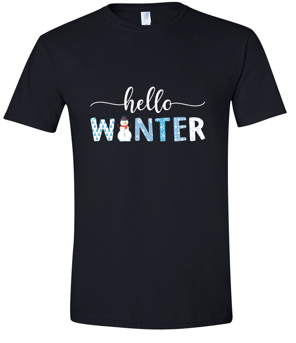 Hello Winter Adult Gildan Soft Shirt