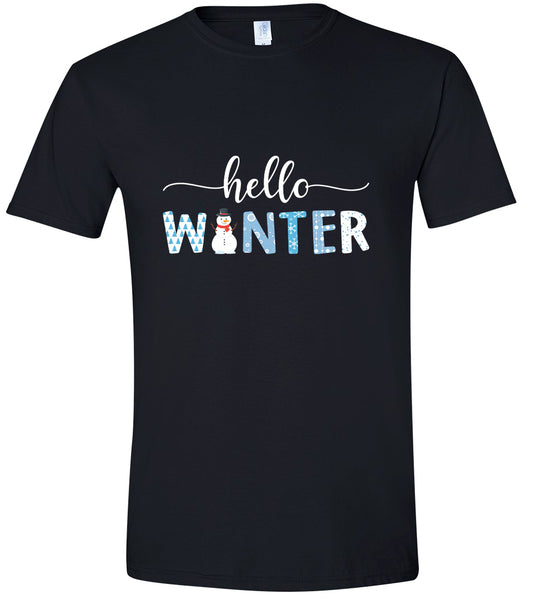 Hello Winter Adult Gildan Soft Shirt