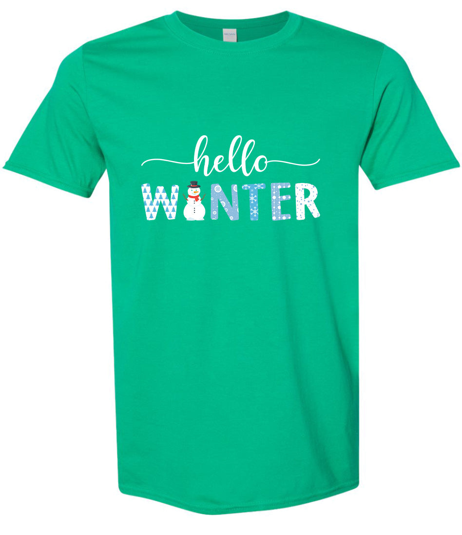 Hello Winter Adult Gildan Soft Shirt