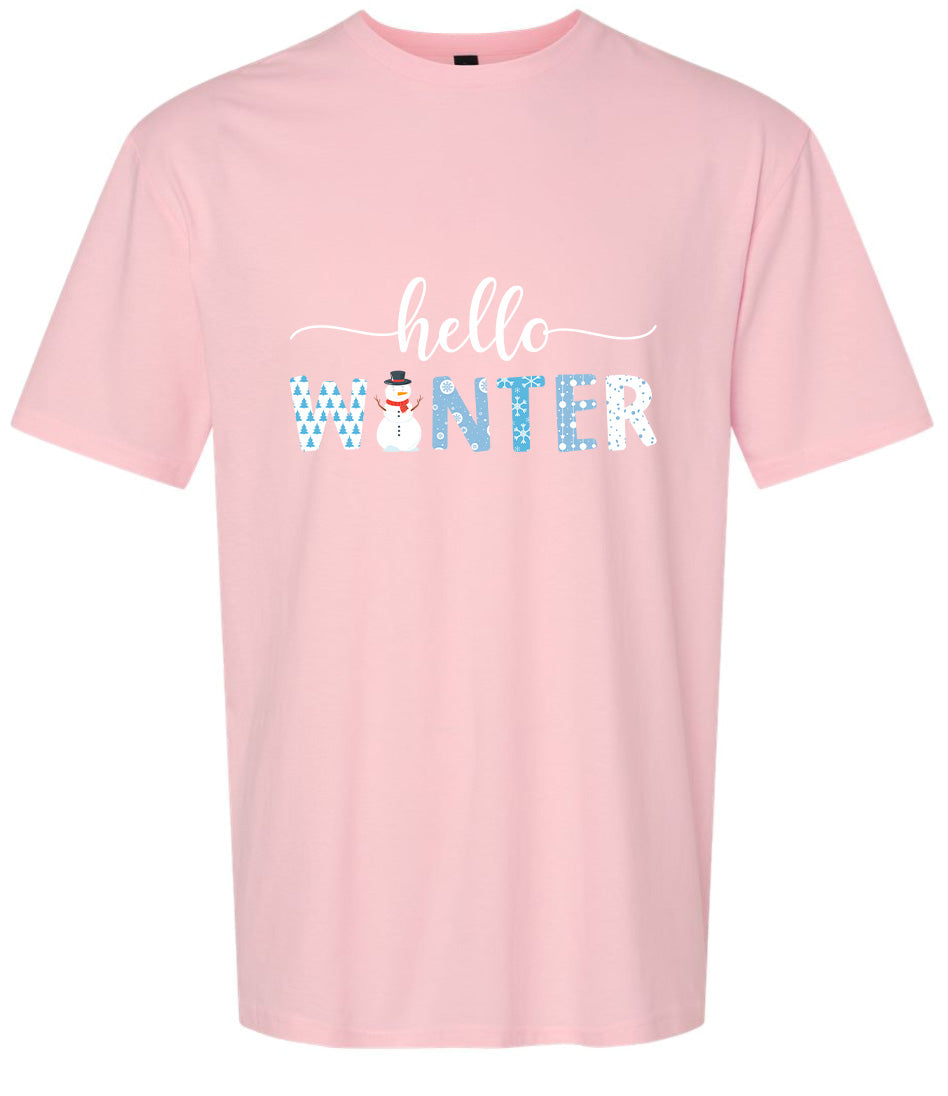 Hello Winter Adult Gildan Soft Shirt