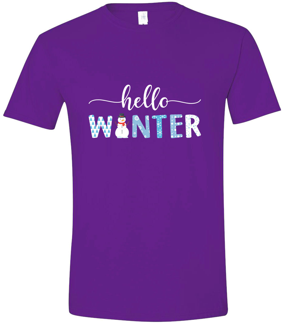 Hello Winter Adult Gildan Soft Shirt