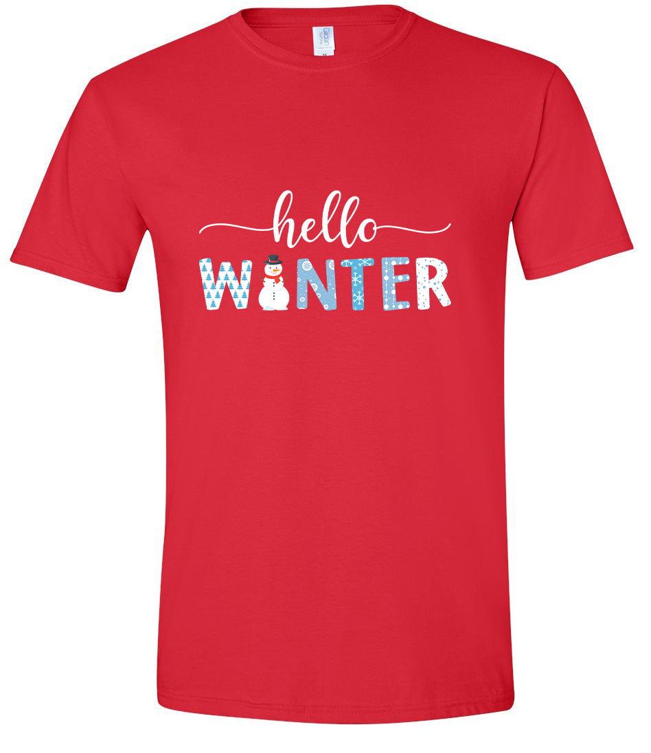 Hello Winter Adult Gildan Soft Shirt