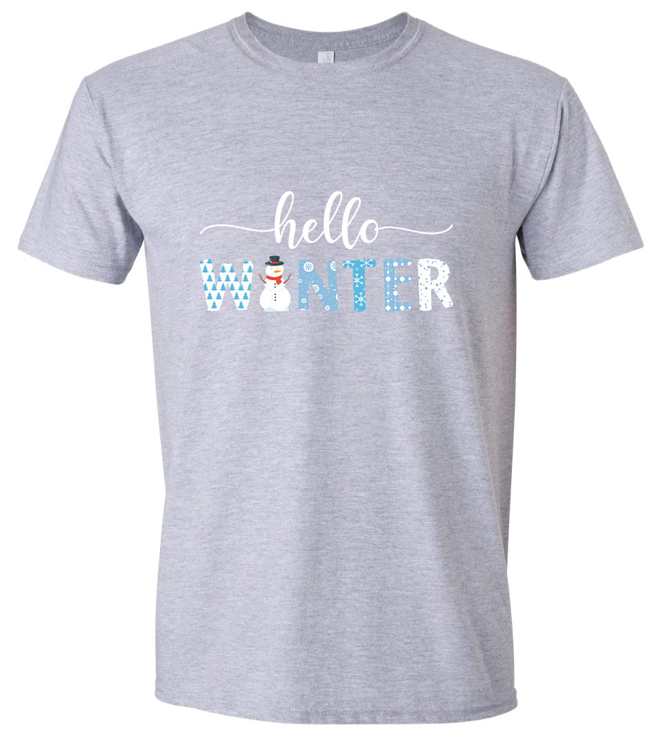 Hello Winter Adult Gildan Soft Shirt