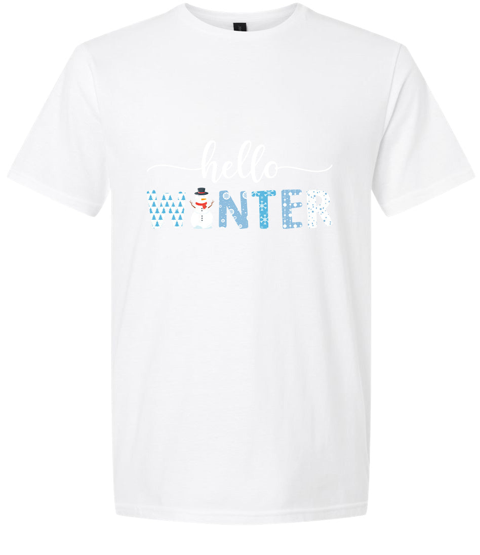 Hello Winter Adult Gildan Soft Shirt