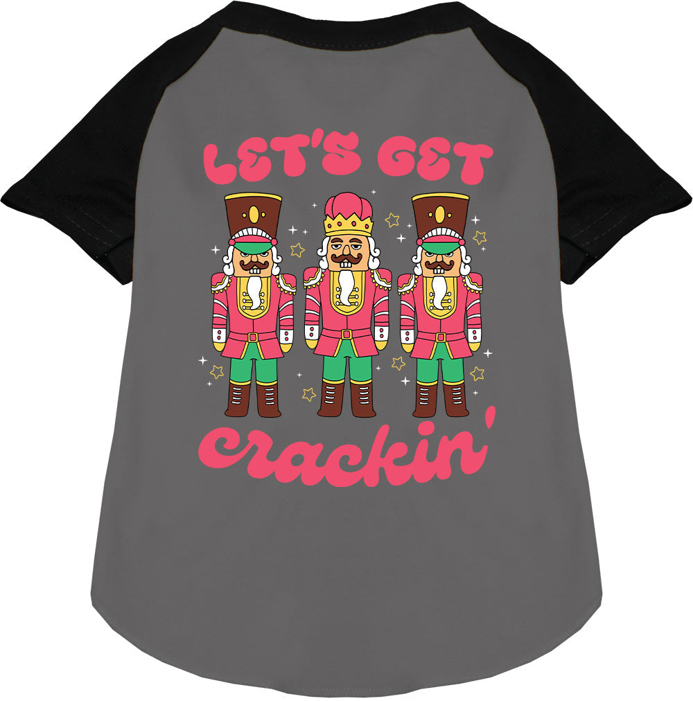 Black Let's Get Crackin' Pet Raglan Shirt