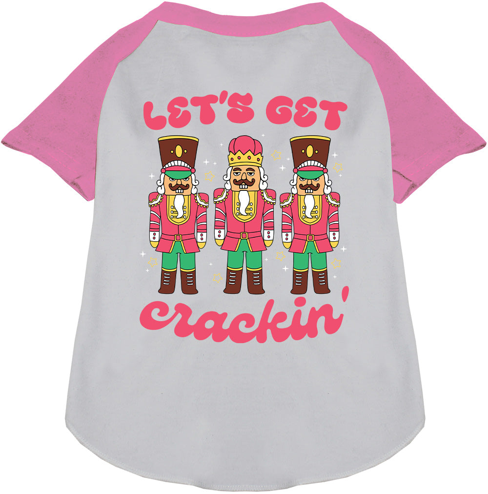 Light Pink Let's Get Crackin' Pet Raglan Shirt