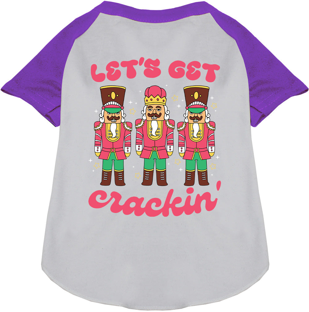 Purple Let's Get Crackin' Pet Raglan Shirt