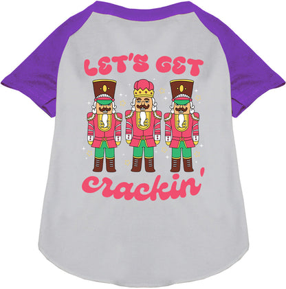 Purple Let's Get Crackin' Pet Raglan Shirt