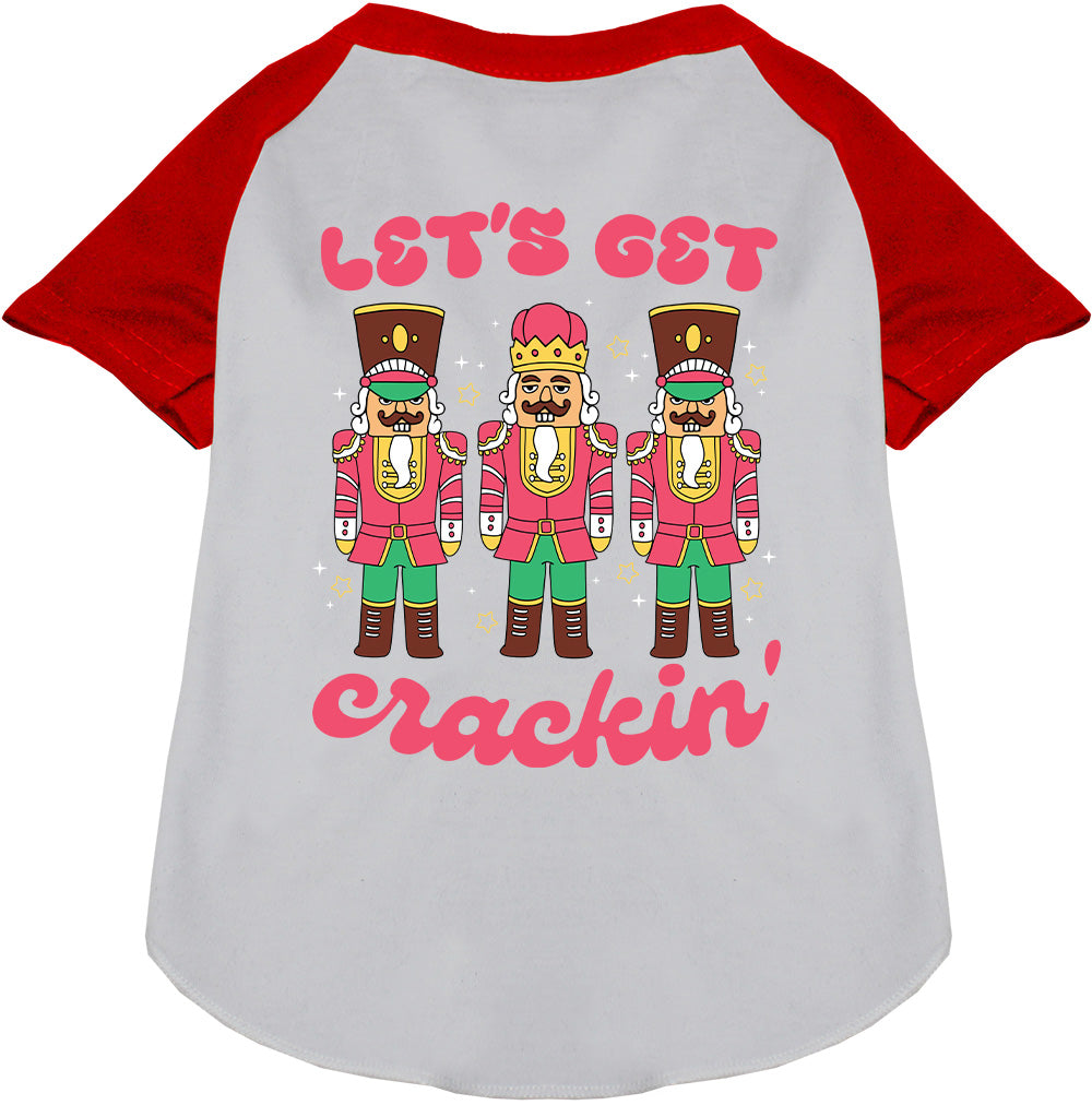 Red Let's Get Crackin' Pet Raglan Shirt
