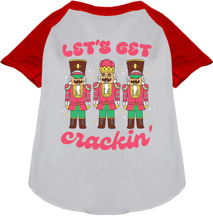 Red Let's Get Crackin' Pet Raglan Shirt