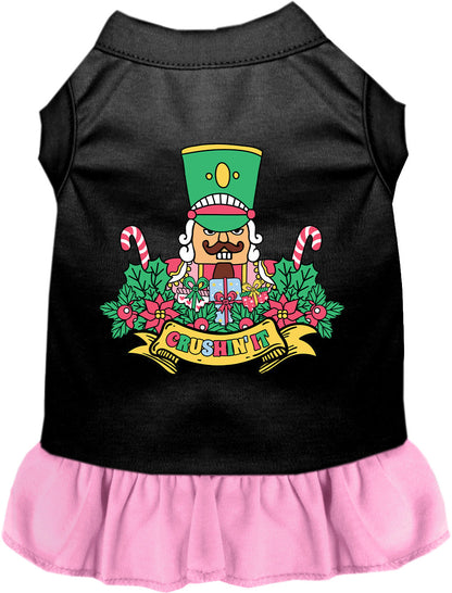 Black and Light Pink Crushin' It Nutcracker Style Pet Dress