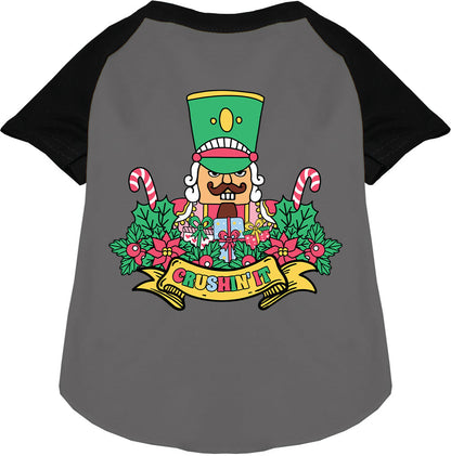 Black Crushin' It Nutcracker Style Pet Raglan Shirt