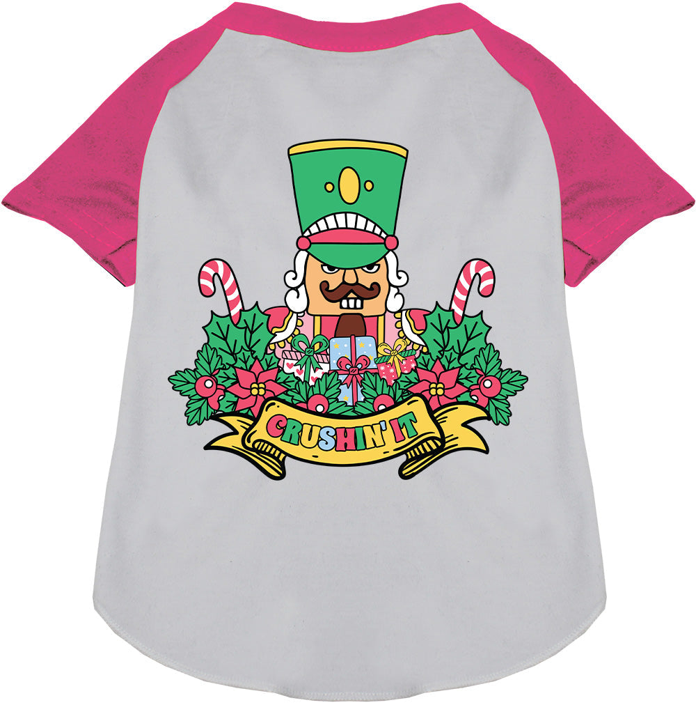 Pink Crushin' It Nutcracker Style Pet Raglan Shirt